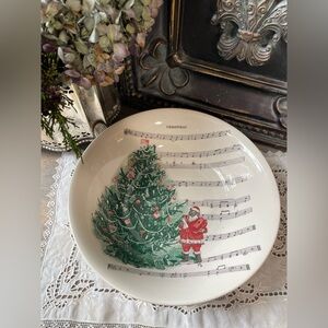 Carly Dodsley Christmas tree white ceramic bowl music santa holiday decor